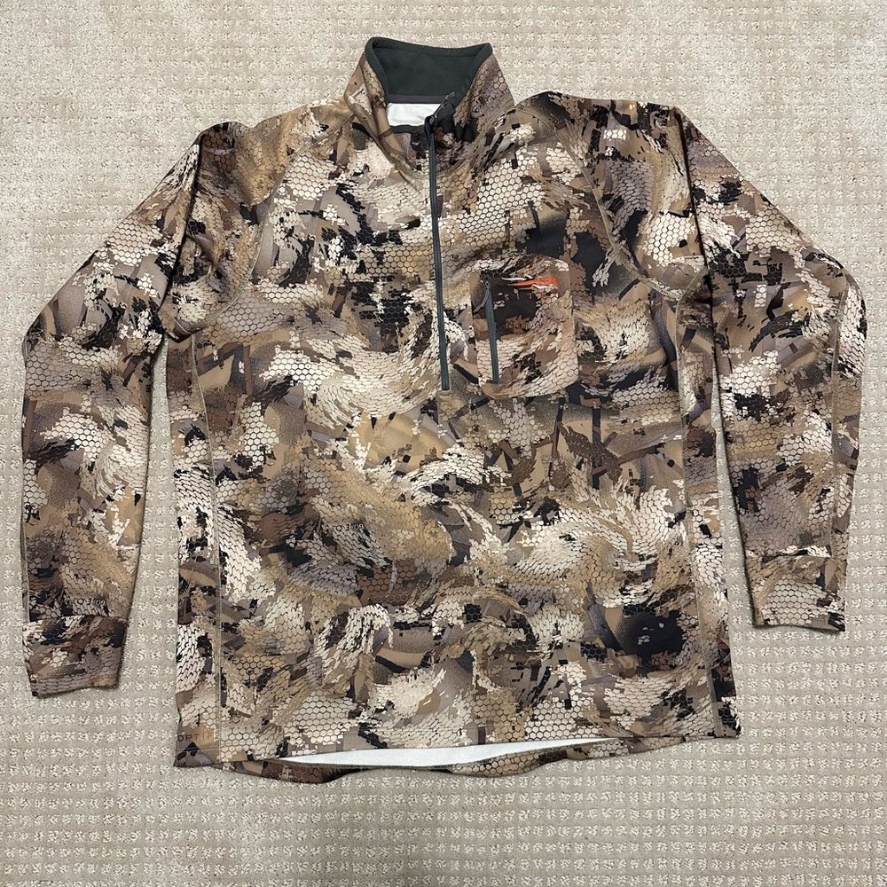 Sitka Men’s Half Zip Pullover Shirt Jacket Camo- 2XL